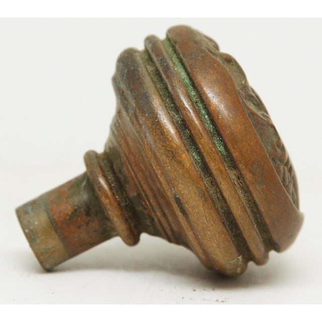 1890s Reading Rococo Asymmetrical Bronze Entry Door Knob For Sale - Image 4 of 5