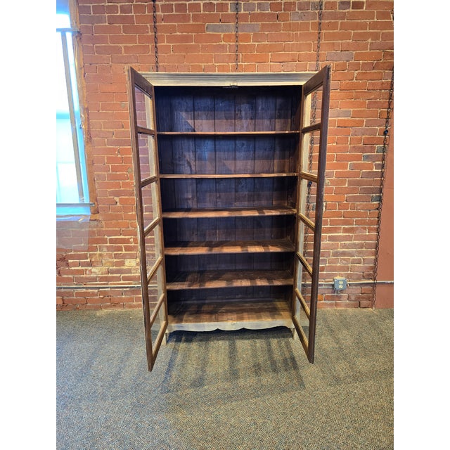 Rustic Rustic Solid Wood Display Cabinet For Sale - Image 3 of 6