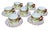 Bernardaud Frivole, French Limoges, Flat Cup & Saucer Set - Complete Set of 7 (Never Used) For Sale