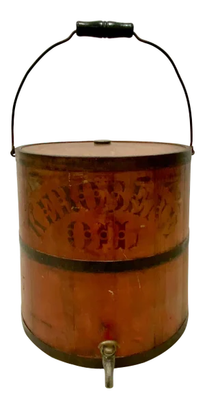 Early 20th C. "Impervious Safety Kerosene Can" C.1915 for Side Table or Plant Stand