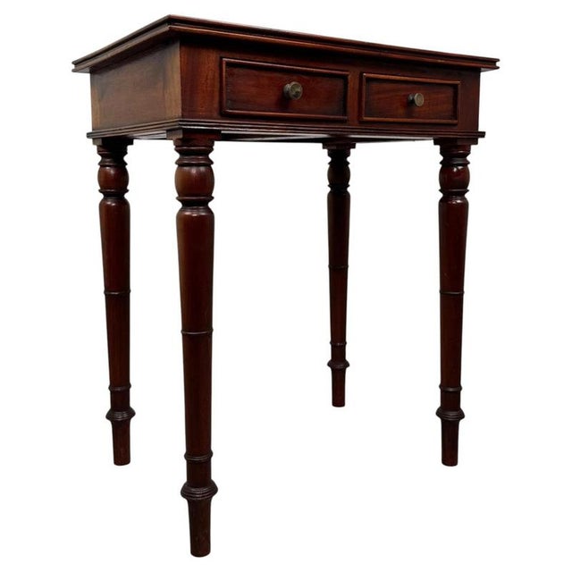 Antique Early 20th Century English Mahogany Side Table For Sale - Image 4 of 12