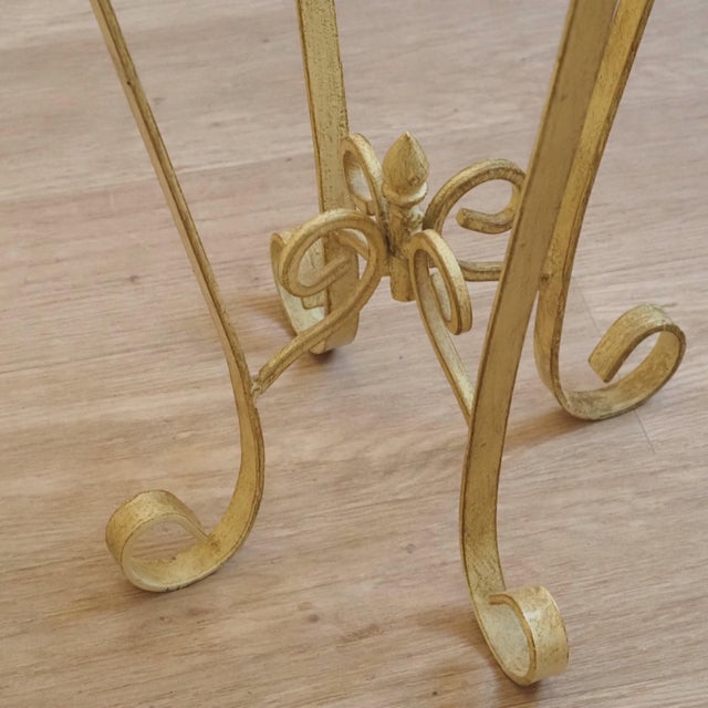 Round Side Table with Glass and Metal Frame For Sale - Image 6 of 10