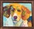 Late 20th Century Late 20th Century Dog Painting Beagle Portrait Thick Acrylic on Canvas Signed Home Gift Decor For Sale - Image 5 of 7