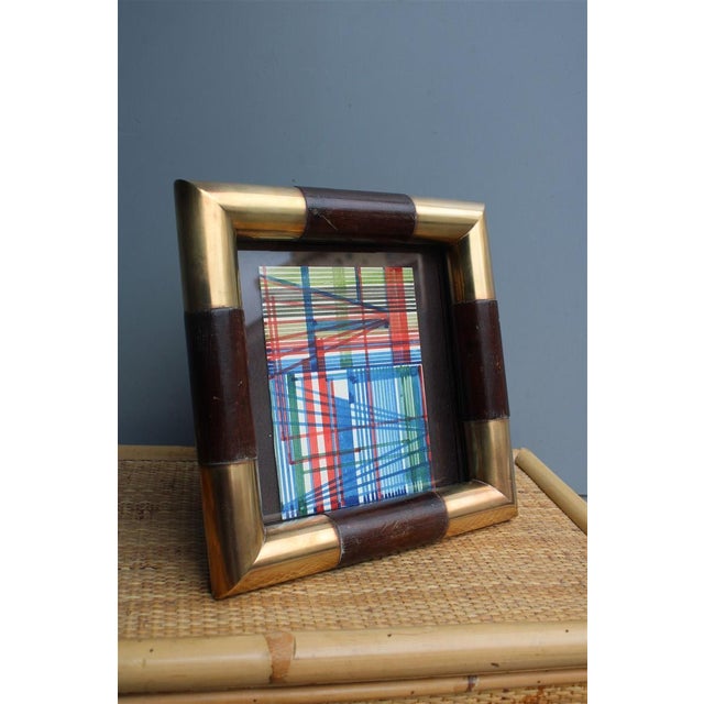 Wooden and Brass Photo Frame, Italy, 1970s For Sale - Image 11 of 12