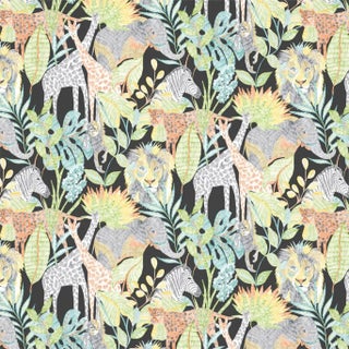 Harlequin Into The Wild Wallpaper in Midnight Jungle For Sale