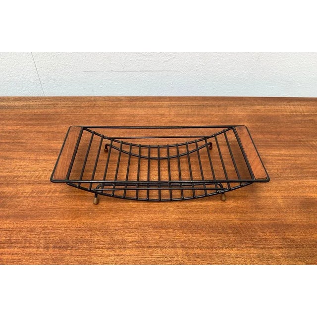 Mid-Century String Style Fruit Bowl With Teak Handle For Sale - Image 4 of 18