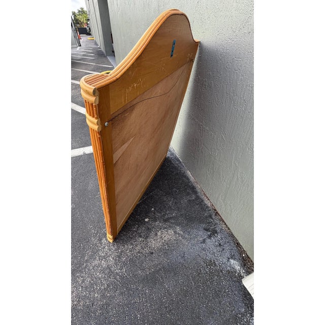 Boho Chic Vintage Pencil Reed Large Wall Column Mirror For Sale - Image 3 of 4
