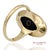Metal 14k Solid Yellow Gold Oval Black Onyx and Diamond Ring, Size 4.5 For Sale - Image 7 of 12