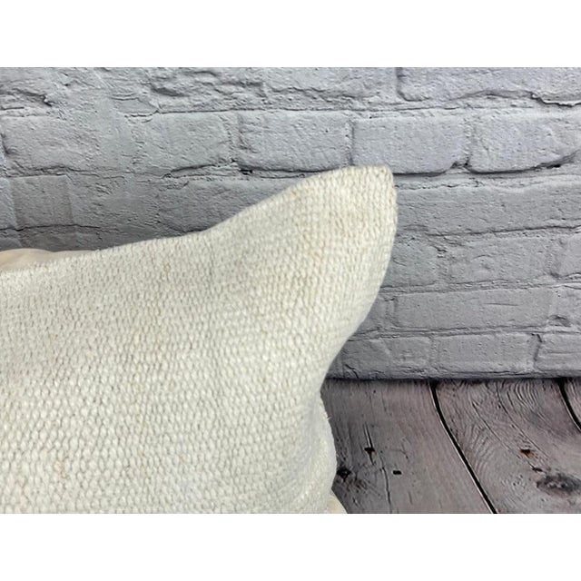 Turkish 16 x 24 Hemp Pillow Turkish Cushion Natural White Pillow Cushion Cover For Sale - Image 3 of 4