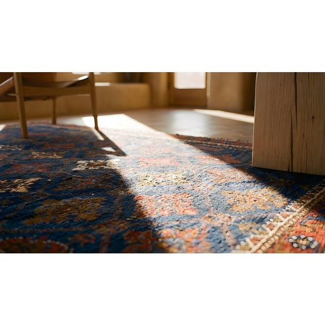1900s Navy Blue Diamond Tribal Antique Persian Baluch Rug 2'3'' X 2'9'' Knotted Wool Carpet For Sale - Image 12 of 12