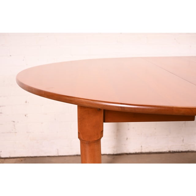 L. & J. G. Stickley American Colonial Solid Cherry Wood Extension Dining Table | Newly Refinished For Sale - Image 10 of 15
