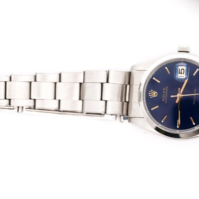 Rolex Oysterdate Precision Ref. 6694 Blue Dial 34mm Stainless Steel Wristwatch For Sale - Image 11 of 11
