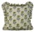Fabdivine Floral Block Print Frill Pillow Cover Green 14x14 Inch Thick Linen- Manmohan For Sale