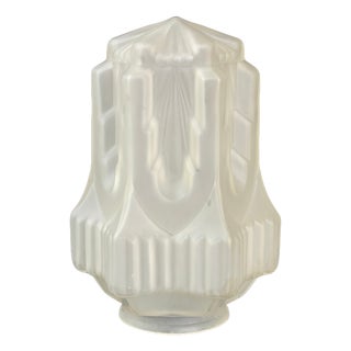 Vintage Art Deco Lampshade in Opaque Glass, 1920s For Sale