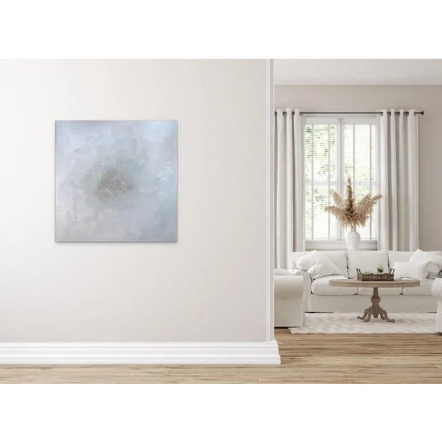 "White Flower" KR Moehr Large Original Abstract Neutral Art Painting For Sale - Image 4 of 7