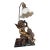 Late 19th Century Bronze-Finished Cherub Playing Violin Table Lamp With Marble Base. For Sale