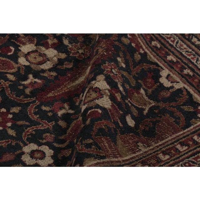 Textile Antique 18th Century Persian Doroksh Rug in Brown With Floral Design - Rug & Kilim For Sale - Image 7 of 11