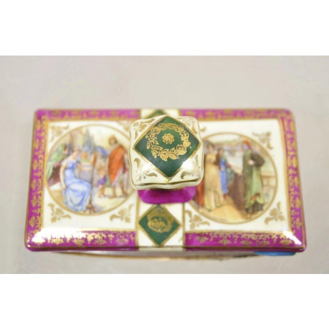 Antique Old Vienna Paris Porcelain Inkwell and Ink Blotter Desk Set - 2 Pc Set For Sale - Image 12 of 12