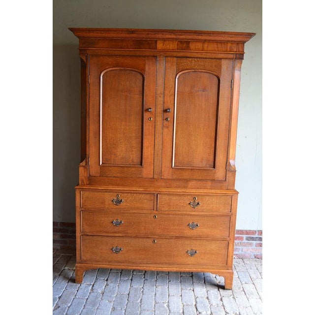 Antique English Oak Cabinet, 19th Century For Sale - Image 9 of 10