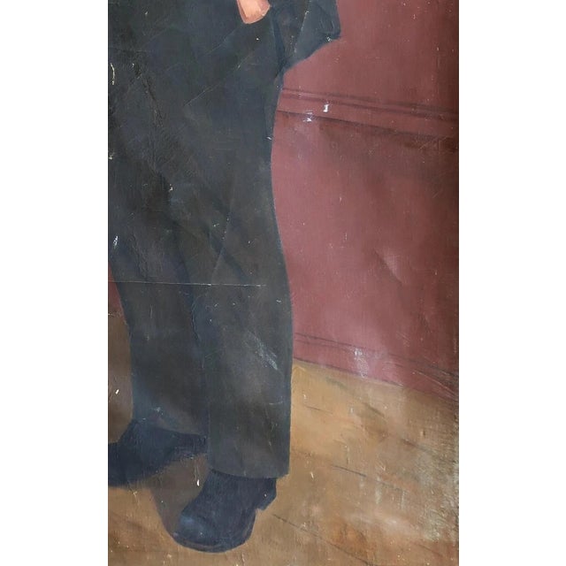 1960s Original Oil Painting: Vladimir Lenin Portrait, Soviet Ukrainian Art 198-124 For Sale - Image 5 of 6