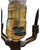 Vintage Pressed Glass Diamond-Point Brass Table Lamp, Leviton Socket For Sale - Image 16 of 16
