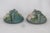 Blue Roseville Pottery Clematis Ceil Blue Short Candlestick Holders 1158 2 a Pair 4688b For Sale - Image 8 of 16