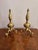 Outstanding quality antique Victorian brass fire dogs, having a rope twist shape tops above a round ornate ball standing...