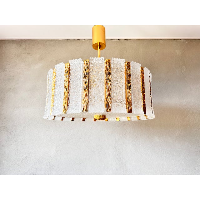 Gold Vintage Pendant Light from Kalmar, 1970s For Sale - Image 8 of 18