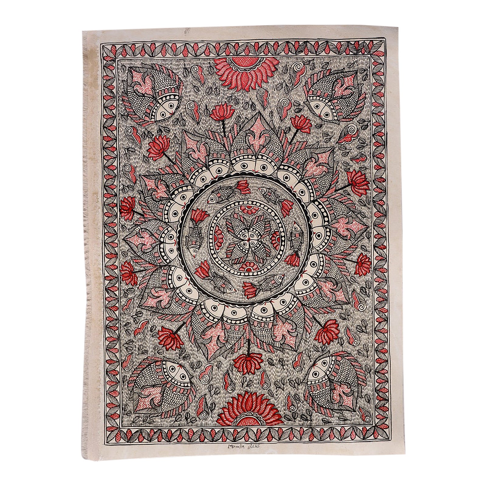 Mamta Devi, 2016 National Award Winner, Hand-Painted Madhubani Folk ...