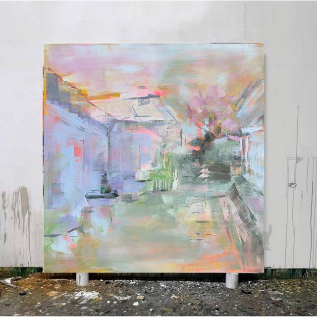 2020s "Miyako in Spring" by Trixie Pitts Large Abstract Landscape Painting For Sale - Image 5 of 12