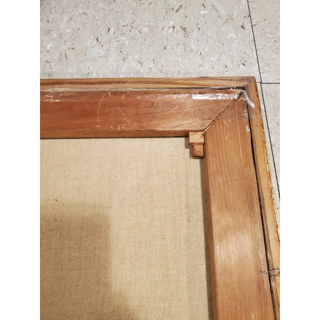 Vintage Modernist Abstract FIgurative Green Acrylic Painting, Framed For Sale - Image 4 of 11