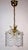 Gold Antique Brass Metal Frosted Glass Single-Light Chandelier, 1990s For Sale - Image 8 of 8