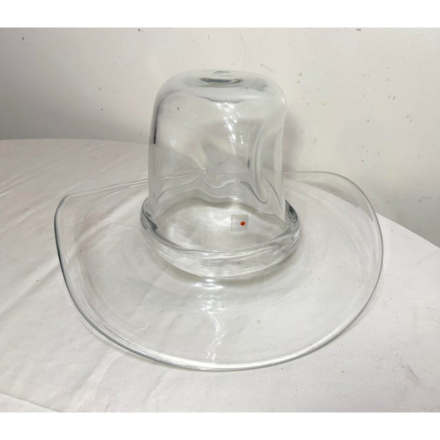 Up for sale is a large, life-size hand blown Blenko studio glass cowboy hat sculpture/vase. This unique and handmade piece...