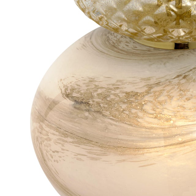 Metal Venetian Glass Smoked Pendant Lights, Murano, Italy - a Pair For Sale - Image 7 of 9