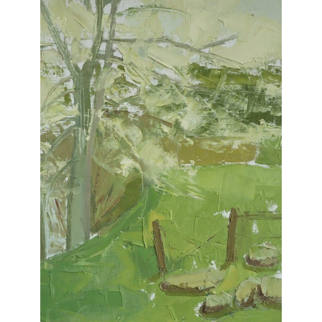 1959 Mid-Century Modern 'Whispering Canopy' Swedish Semi-Abstract Landscape Oil Painting, Framed For Sale - Image 12 of 13