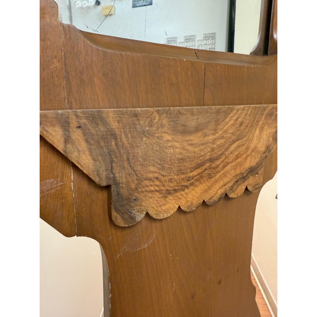 Late 19th Century Antique s.f Co 1800’s Walnut, Burl Wood, Marble, Cast Iron Hall Tree For Sale - Image 5 of 7