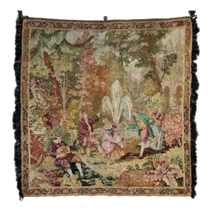 Early 20th-Century Belgian Figural Tapestry 4'4" X 4'5"