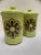 Vintage Green Flower Mod Set of Two Canisters For Sale - Image 4 of 8