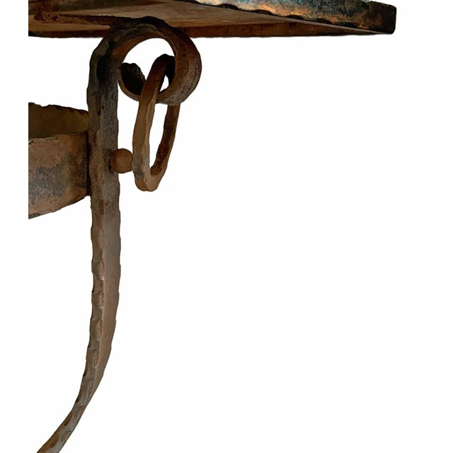 Early 20th Century Side Table Wrought Iron With Mirrored Glass For Sale - Image 5 of 7