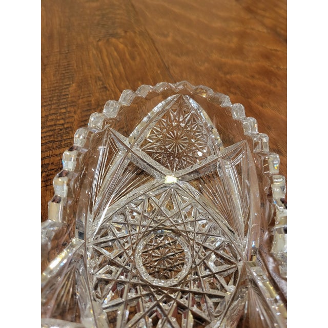 Glass Late 19th Century American Brilliant Cut Glass Celery Dish For Sale - Image 7 of 7