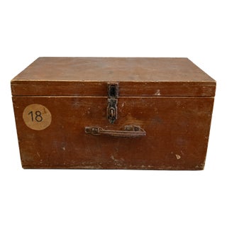 Vintage French Wooden Storage Box, 1930s For Sale