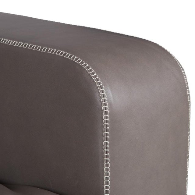 Modern Four-Seater Leather Sofa in Grey Couch by Machalke Valentino For Sale - Image 3 of 11