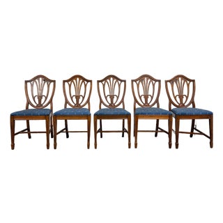 Vintage Duncan Phyfe Style Hepplewhite Style Shield Back Dining Side Chairs For Sale