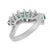 Vintage Emerald Diamond 18k White Gold Ring, Size 5.75 For Sale In Los Angeles - Image 6 of 6