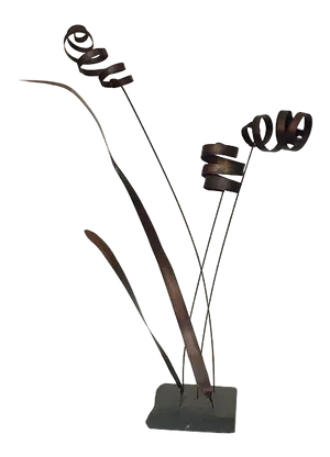 1970s Brutalist-Style Abstract Cattail Bronze Sculpture