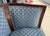 Early 20th Century Inlaid Barrel Back Chair With Scalloped Blue Upholstery For Sale - Image 12 of 14