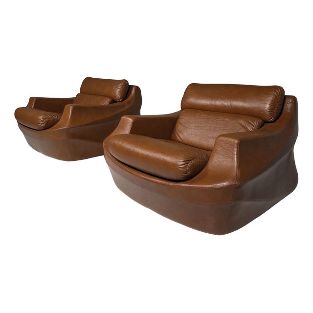 Space Age Italian Lounge Chairs attributed to De Pas, D’Urbino & Lomazzi, Set of 2 For Sale