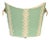 Matthew Izzo Home - Handpainted Celadon and Cream Wastebasket With Goldtone Lionhead Handles For Sale