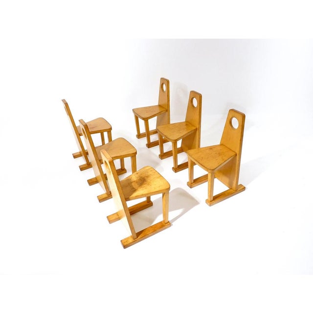 Vintage Swiss Children's Chairs from Horgenglarus, 1967, Set of 6 For Sale - Image 18 of 18
