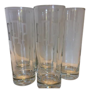 1940's Crystal Etched "rap" Monogram Hi-ball Glasses - Set of 5